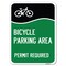 Signmission Bicycle Parking Area-Permit Required with Graphic Rust Proof Parking, A-1824-24324 A-1824-24324 - alternate 1